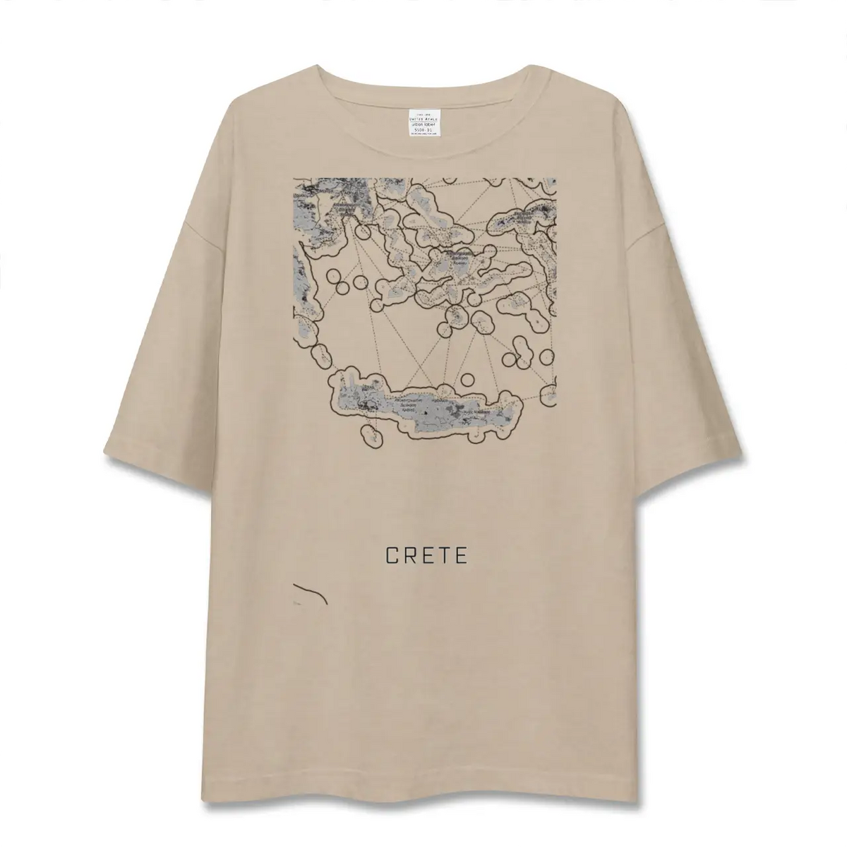 【クレタ島（ギリシャ）】地図柄ビッグシルエットTシャツ