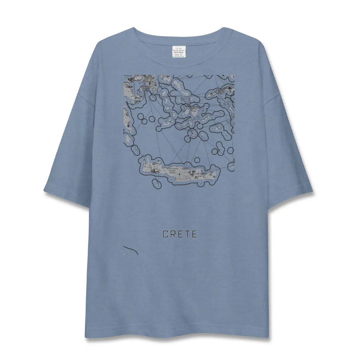 【クレタ島（ギリシャ）】地図柄ビッグシルエットTシャツ