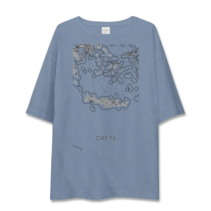【クレタ島（ギリシャ）】地図柄ビッグシルエットTシャツ