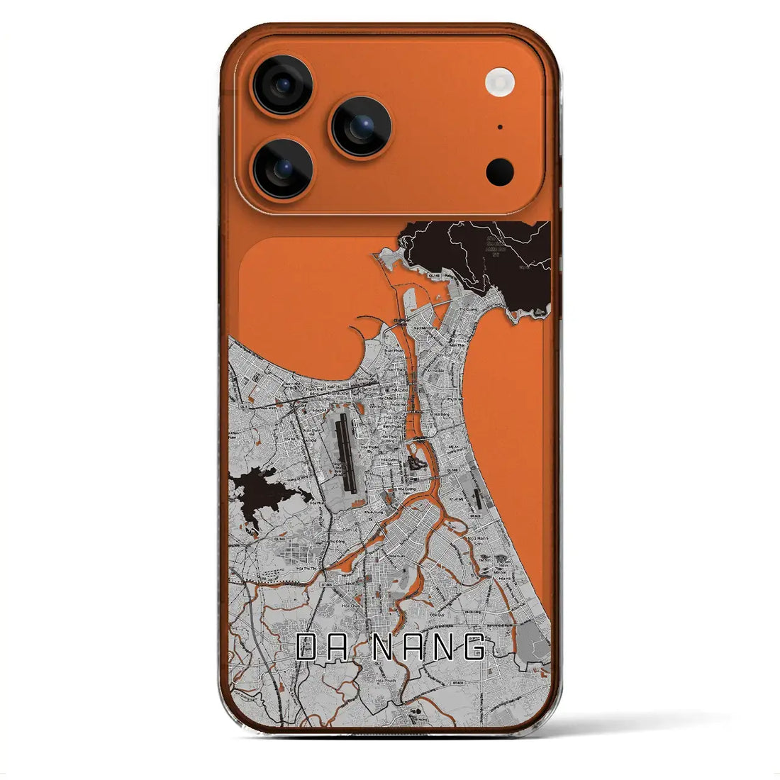 【ダナン（ベトナム）】地図柄iPhoneケース（クリアタイプ）モノトーン・iPhone 17 Pro Max 用