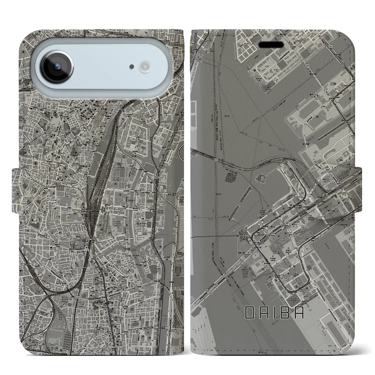 【台場（東京都）】地図柄iPhoneケース（手帳タイプ）