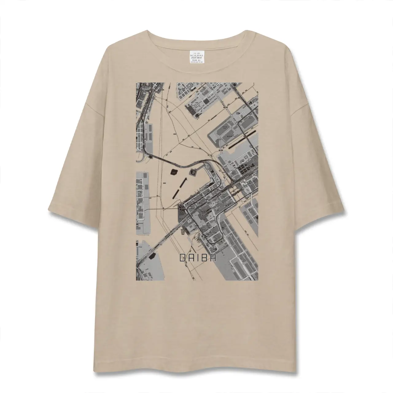 【台場（東京都）】地図柄ビッグシルエットTシャツ
