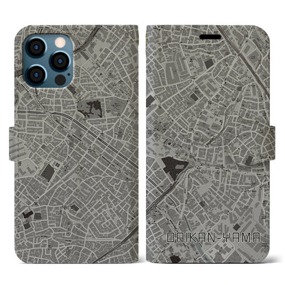 【代官山（東京都）】地図柄iPhoneケース（手帳タイプ）モノトーン・iPhone 12 / 12 Pro 用