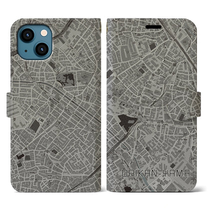 【代官山（東京都）】地図柄iPhoneケース（手帳タイプ）モノトーン・iPhone 13 用