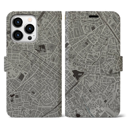 【代官山（東京都）】地図柄iPhoneケース（手帳タイプ）モノトーン・iPhone 13 Pro 用