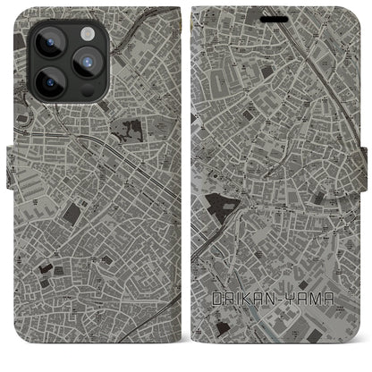 【代官山（東京都）】地図柄iPhoneケース（手帳タイプ）モノトーン・iPhone 15 Pro Max 用