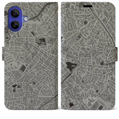 【代官山（東京都）】地図柄iPhoneケース（手帳タイプ）モノトーン・iPhone 16 Pro Max 用