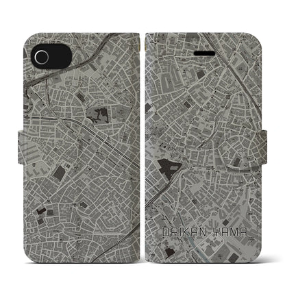 【代官山（東京都）】地図柄iPhoneケース（手帳タイプ）モノトーン・iPhone SE（第3 / 第2世代） / 8 / 7 / 6s / 6 用