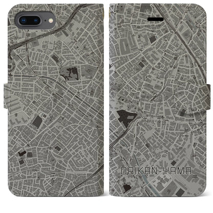 【代官山（東京都）】地図柄iPhoneケース（手帳タイプ）モノトーン・iPhone 8Plus /7Plus / 6sPlus / 6Plus 用
