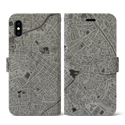 【代官山（東京都）】地図柄iPhoneケース（手帳タイプ）モノトーン・iPhone XS / X 用