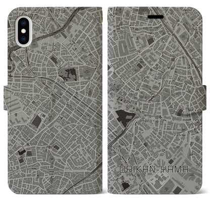 【代官山（東京都）】地図柄iPhoneケース（手帳タイプ）モノトーン・iPhone XS Max 用