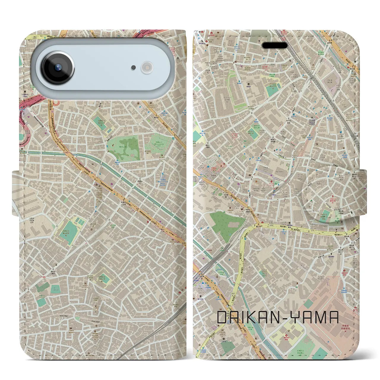 【代官山（東京都）】地図柄iPhoneケース（手帳タイプ）