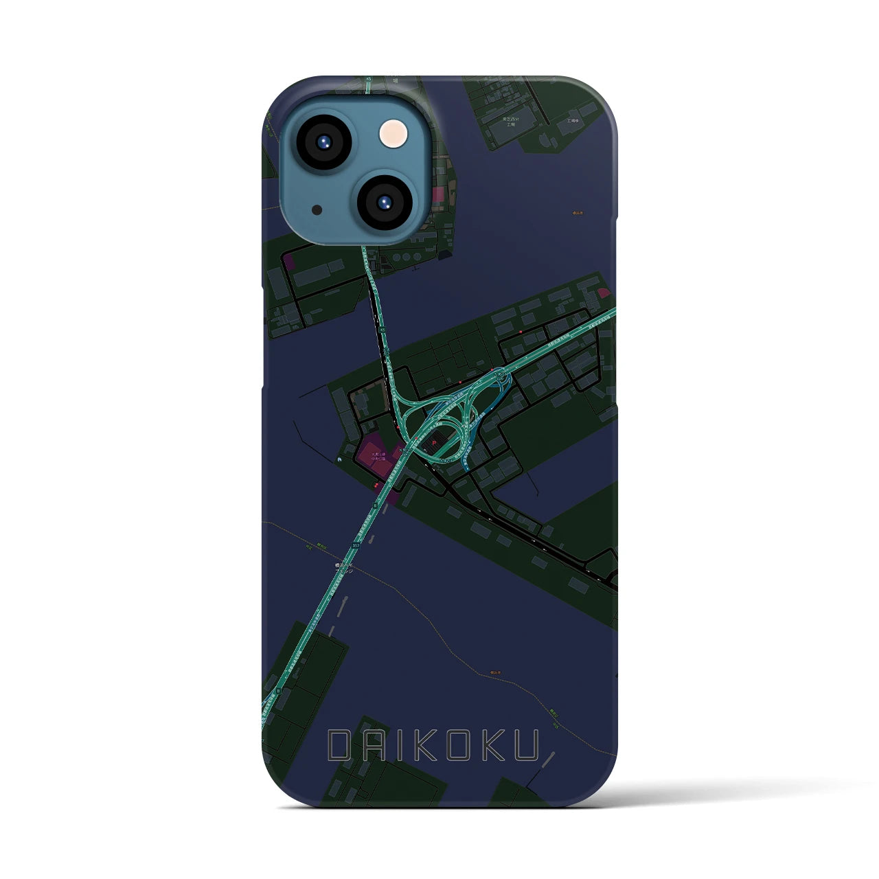 【大黒（神奈川県）】地図柄iPhoneケース（バックカバータイプ）