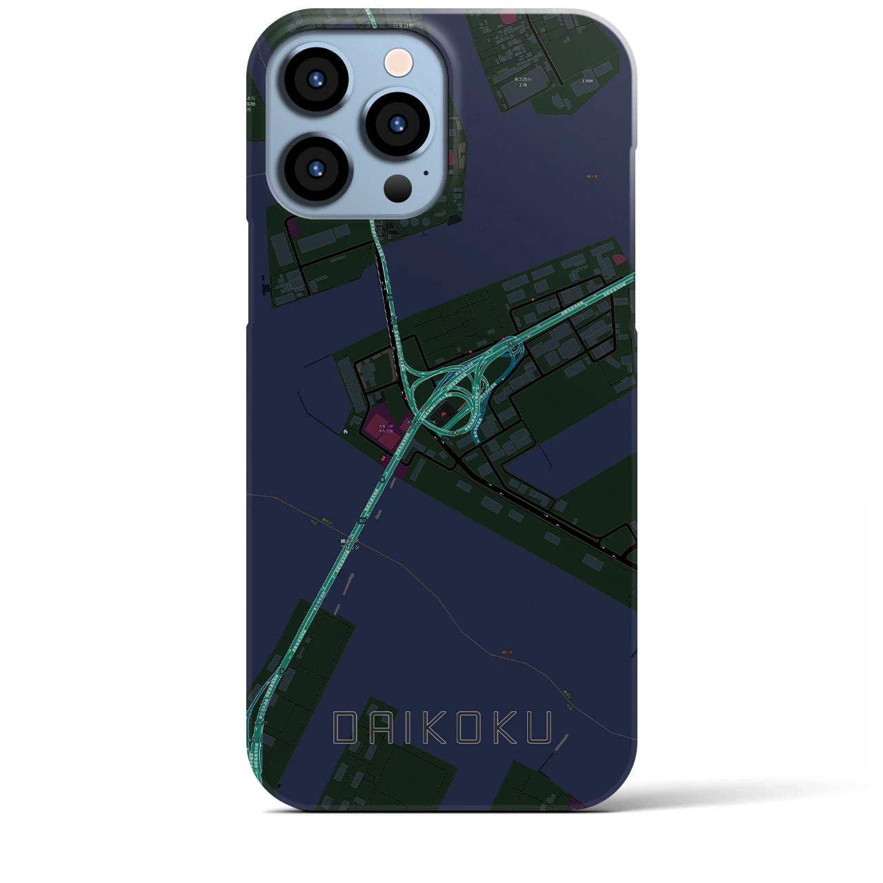 【大黒（神奈川県）】地図柄iPhoneケース（バックカバータイプ）