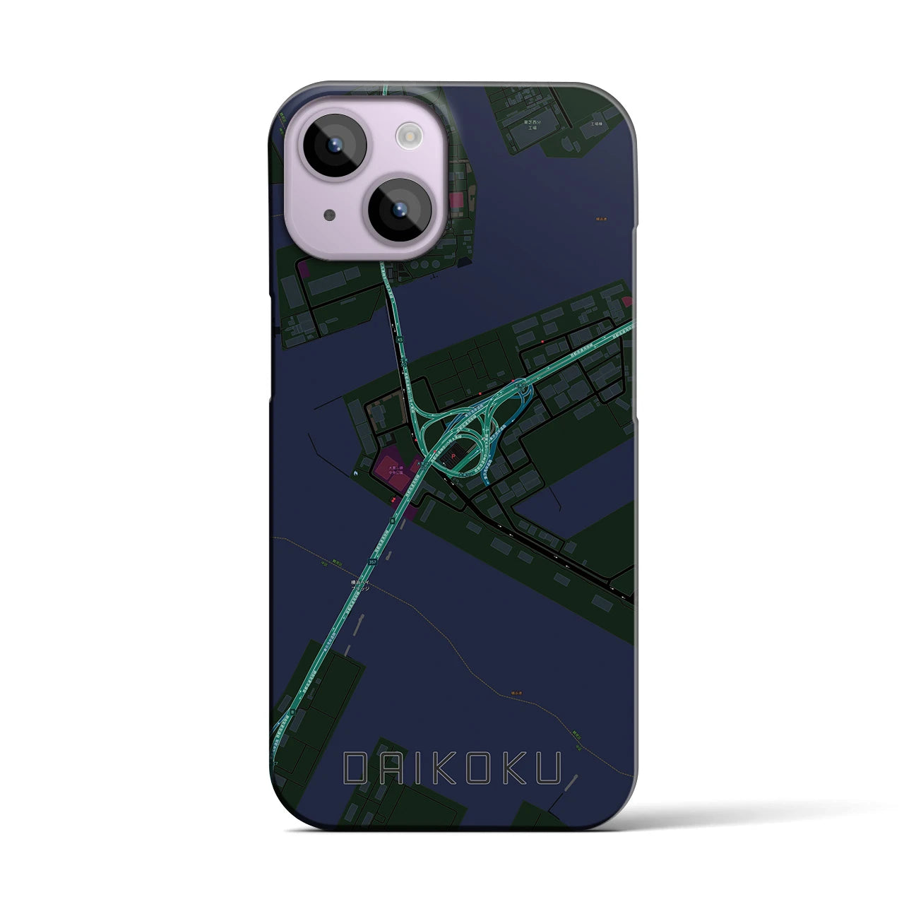 【大黒（神奈川県）】地図柄iPhoneケース（バックカバータイプ）