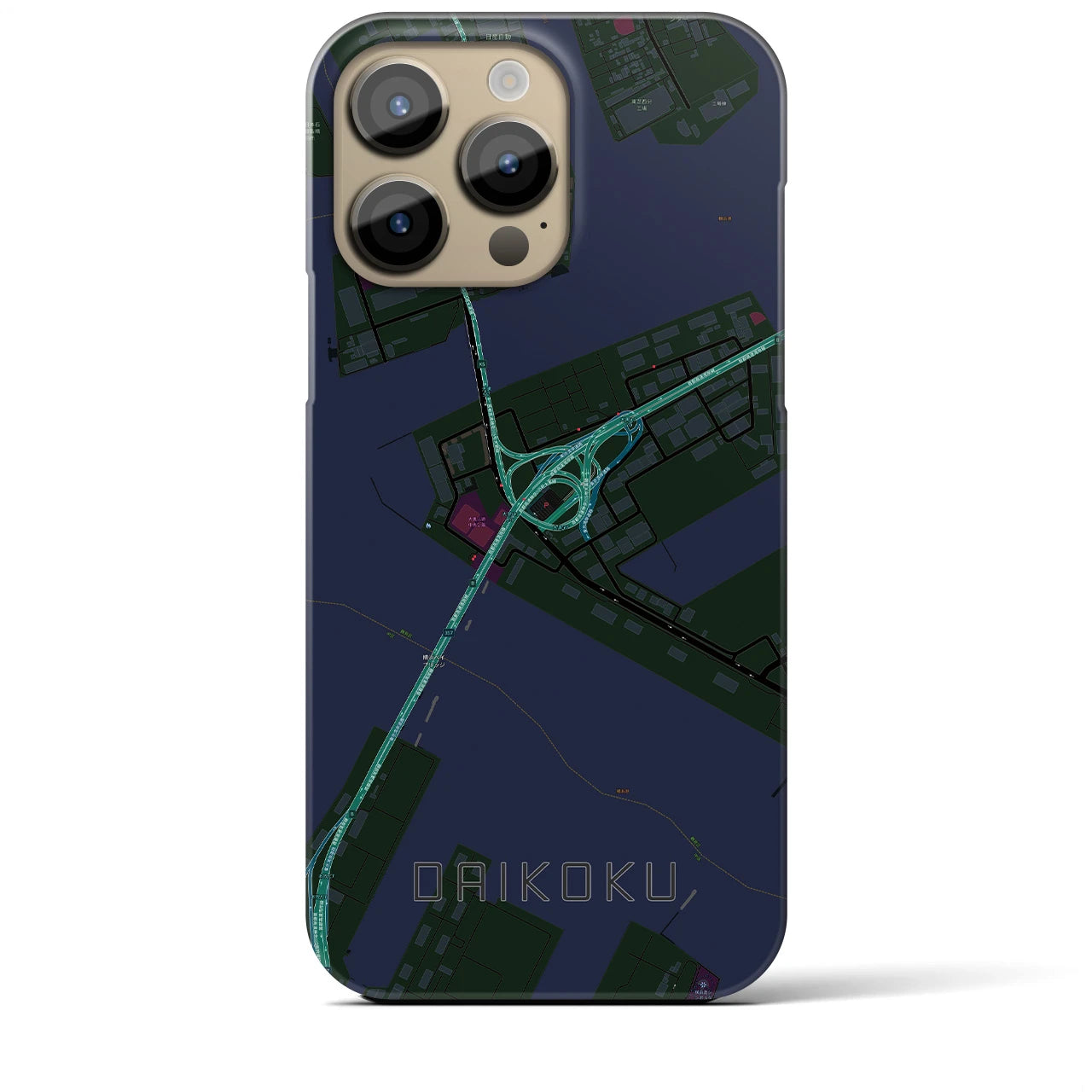 【大黒（神奈川県）】地図柄iPhoneケース（バックカバータイプ）