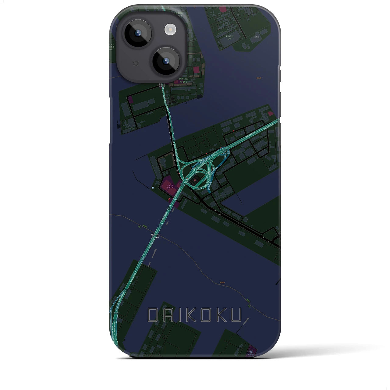 【大黒（神奈川県）】地図柄iPhoneケース（バックカバータイプ）