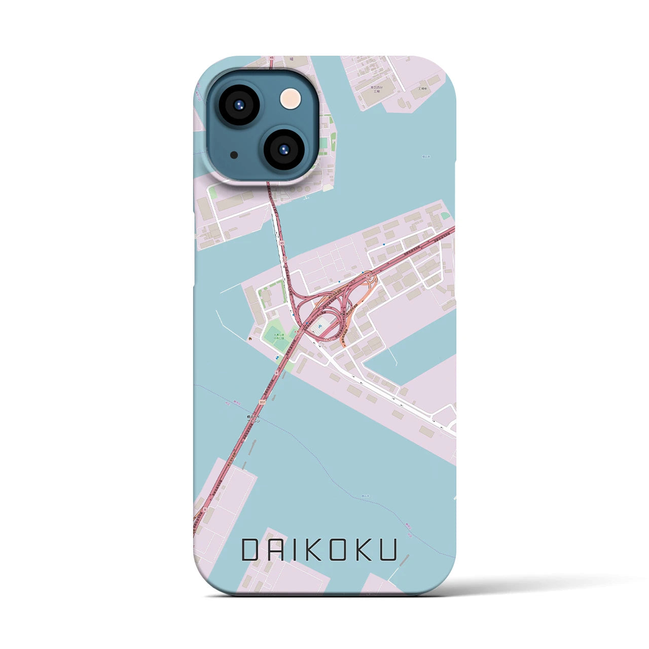【大黒（神奈川県）】地図柄iPhoneケース（バックカバータイプ）