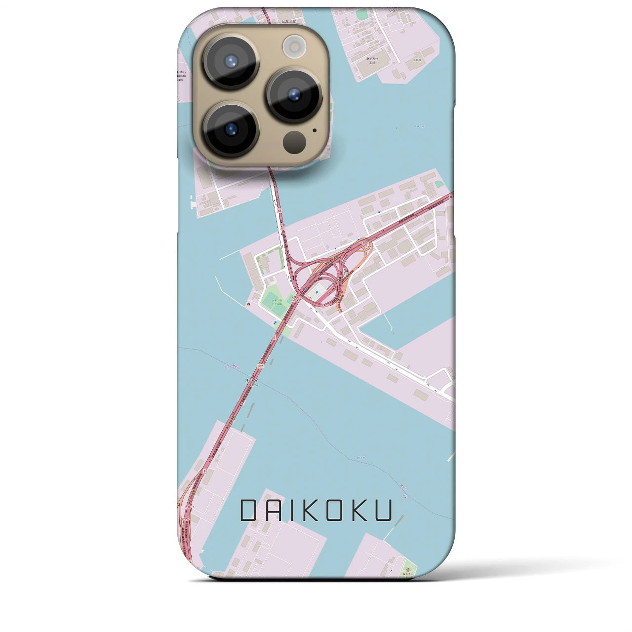 【大黒（神奈川県）】地図柄iPhoneケース（バックカバータイプ）