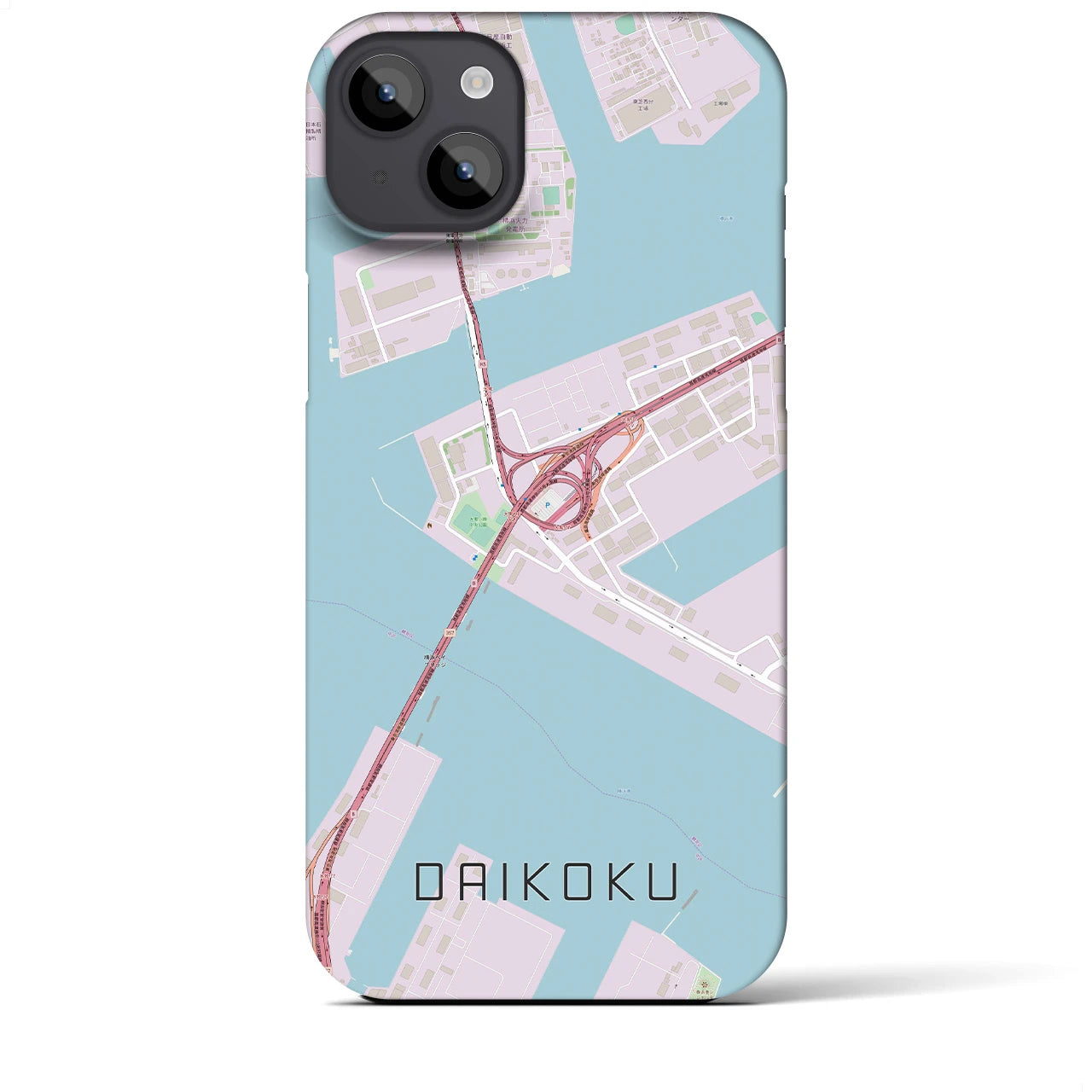 【大黒（神奈川県）】地図柄iPhoneケース（バックカバータイプ）