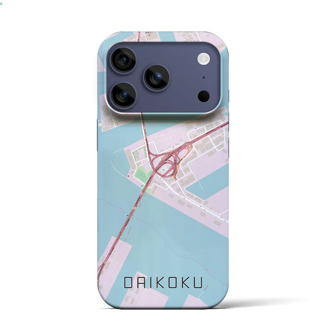 【大黒(神奈川県)】地図柄iPhoneケース(バックカバータイプ)ブラック・iPhone 17 Pro Max 用