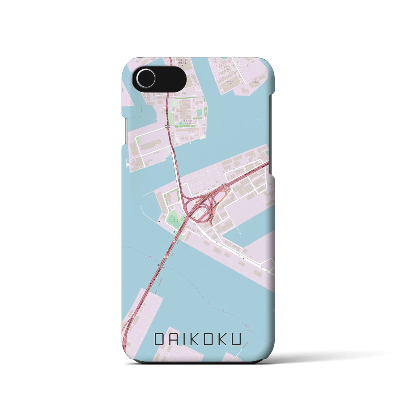 【大黒（神奈川県）】地図柄iPhoneケース（バックカバータイプ）