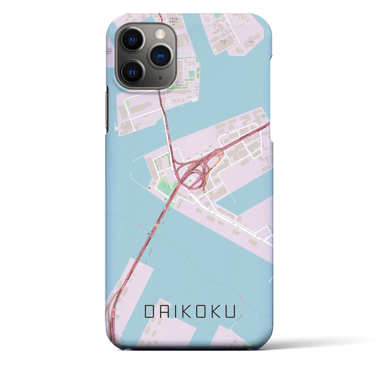 【大黒（神奈川県）】地図柄iPhoneケース（バックカバータイプ）