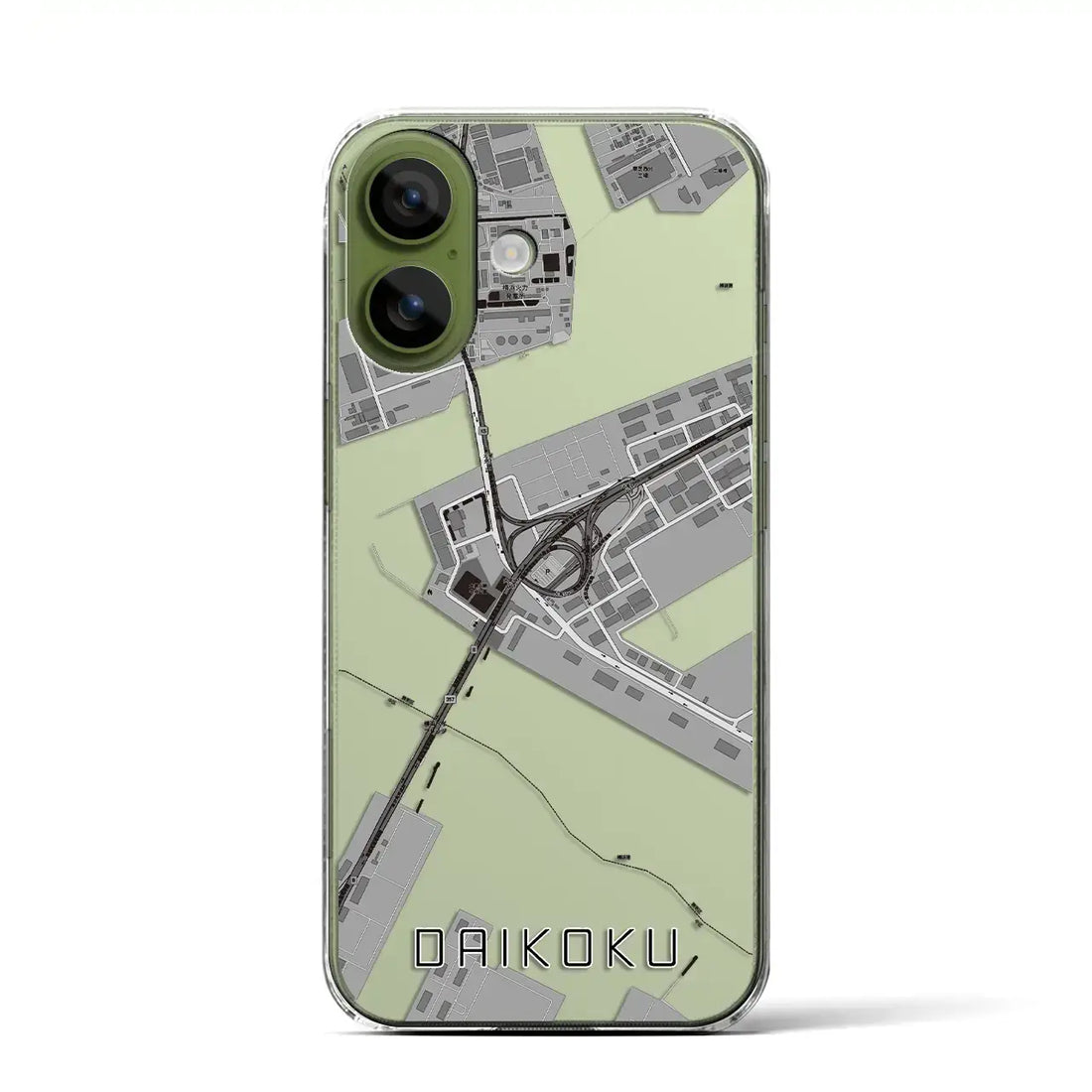 【大黒（神奈川県）】地図柄iPhoneケース（クリアタイプ）モノトーン・iPhone 17 Pro Max 用