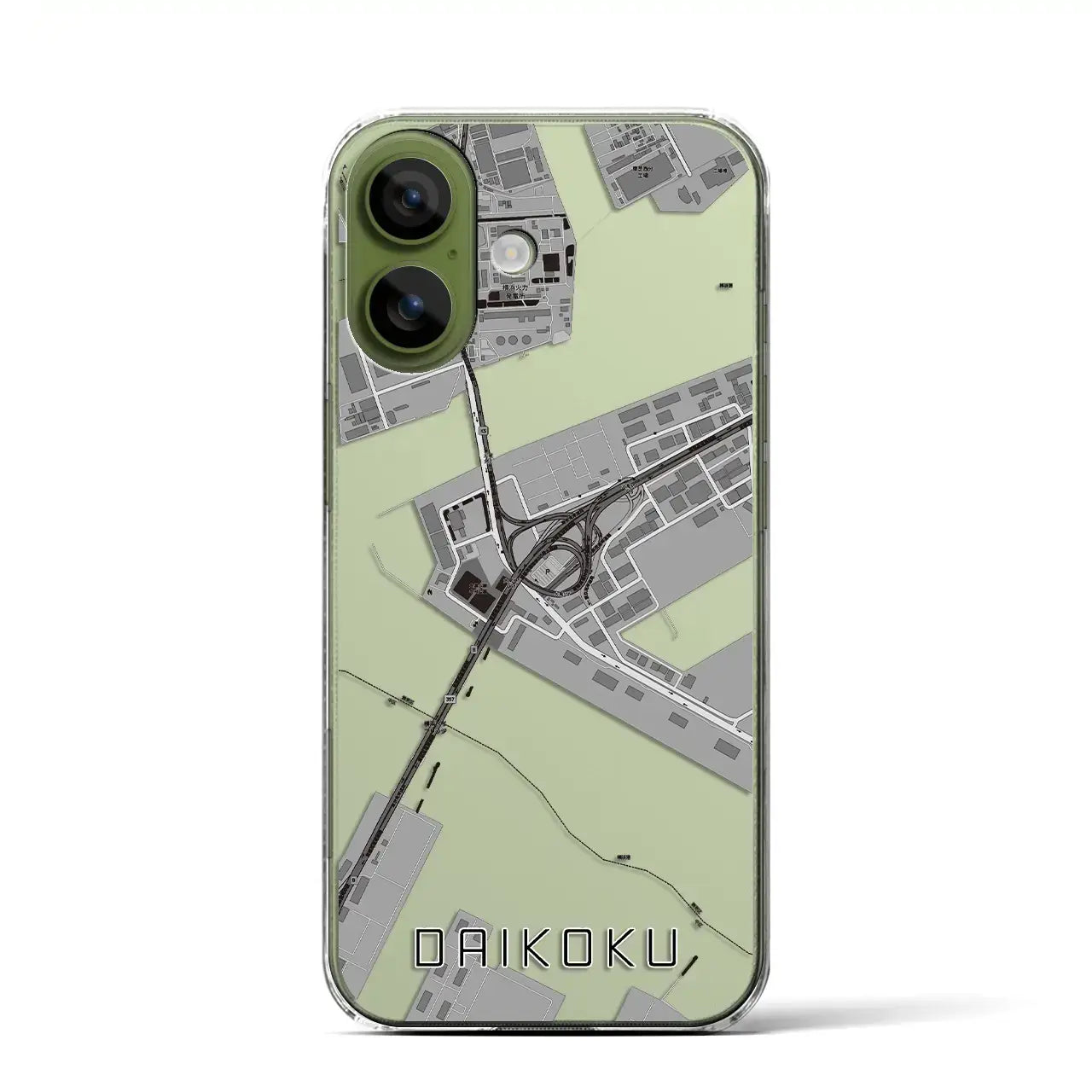 【大黒（神奈川県）】地図柄iPhoneケース（クリアタイプ）モノトーン・iPhone 17 Pro Max 用
