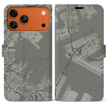 【大黒（神奈川県）】地図柄iPhoneケース（手帳タイプ）