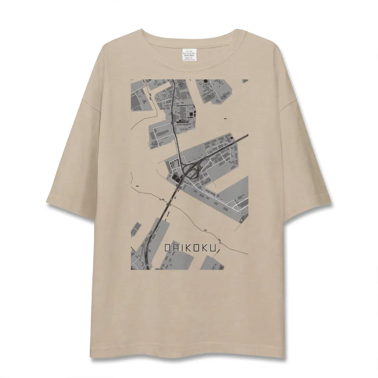 【大黒（神奈川県）】地図柄ビッグシルエットTシャツ