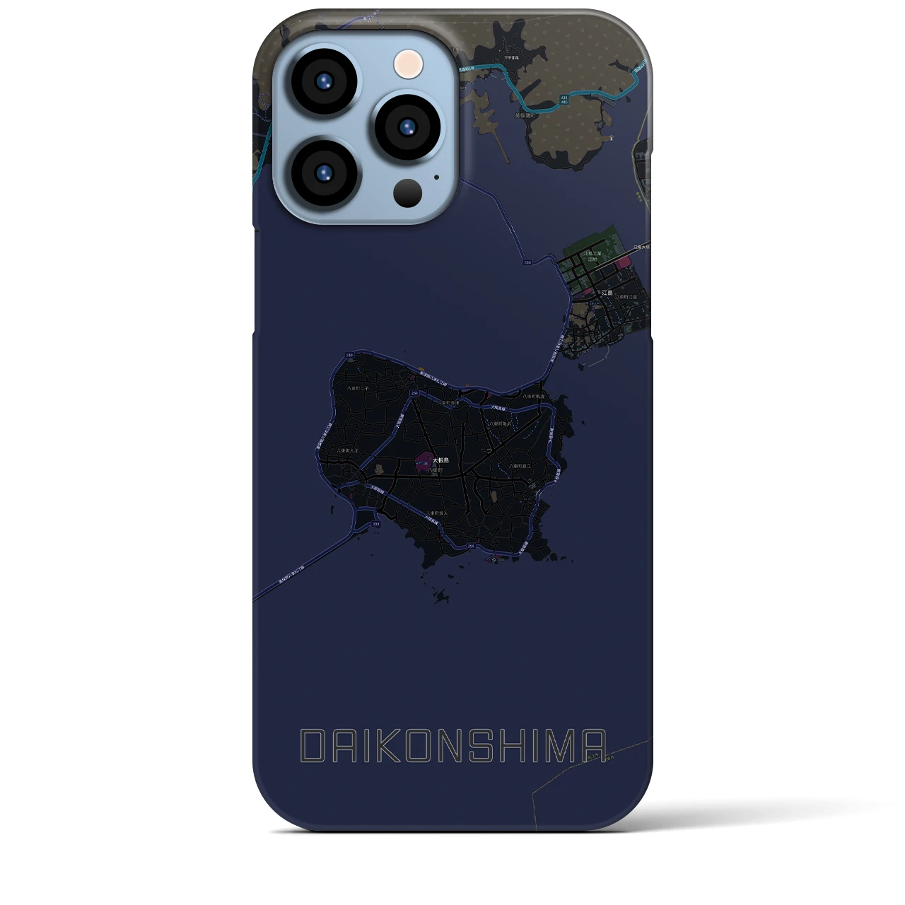 【大根島（島根県）】地図柄iPhoneケース（バックカバータイプ）