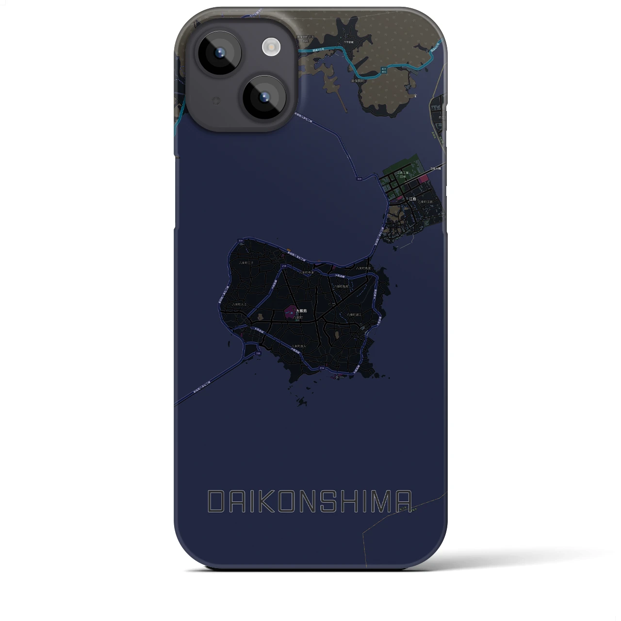 【大根島（島根県）】地図柄iPhoneケース（バックカバータイプ）