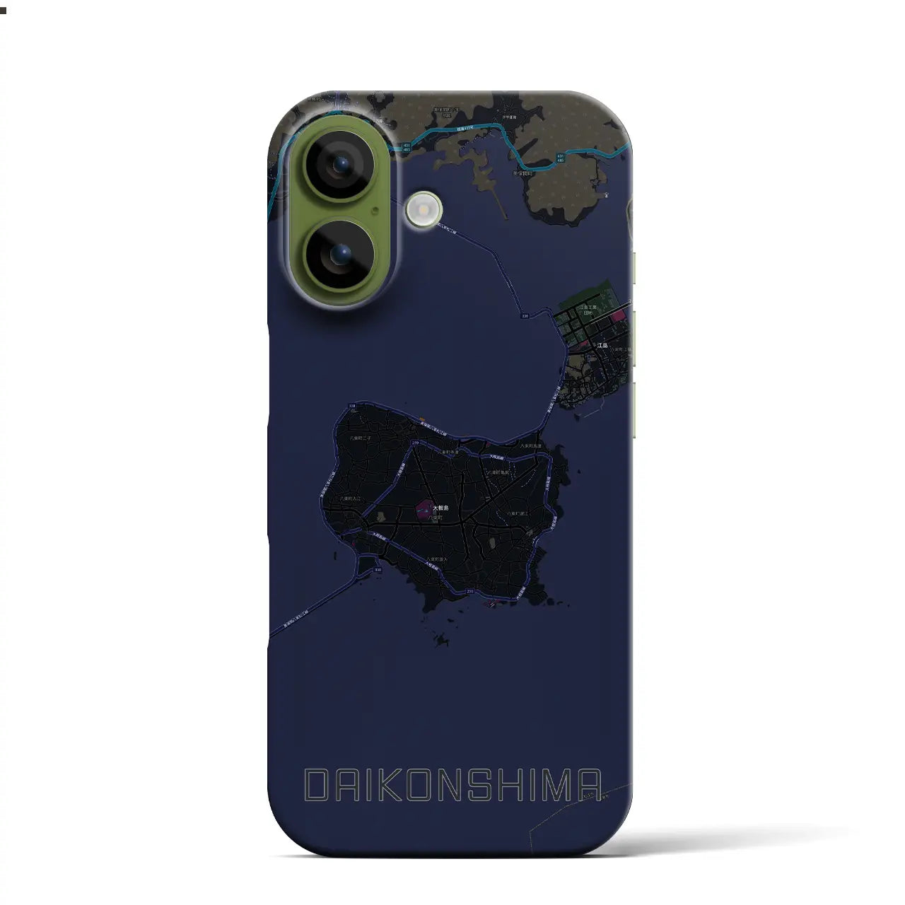 【大根島（島根県）】地図柄iPhoneケース（バックカバータイプ）