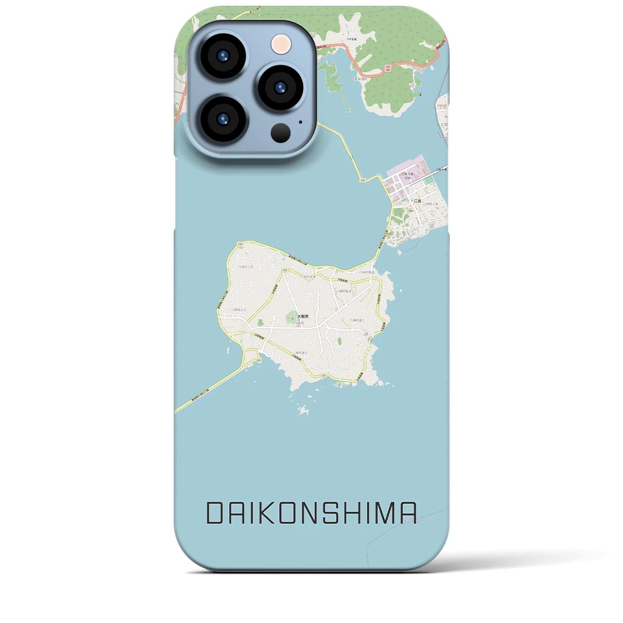 【大根島（島根県）】地図柄iPhoneケース（バックカバータイプ）
