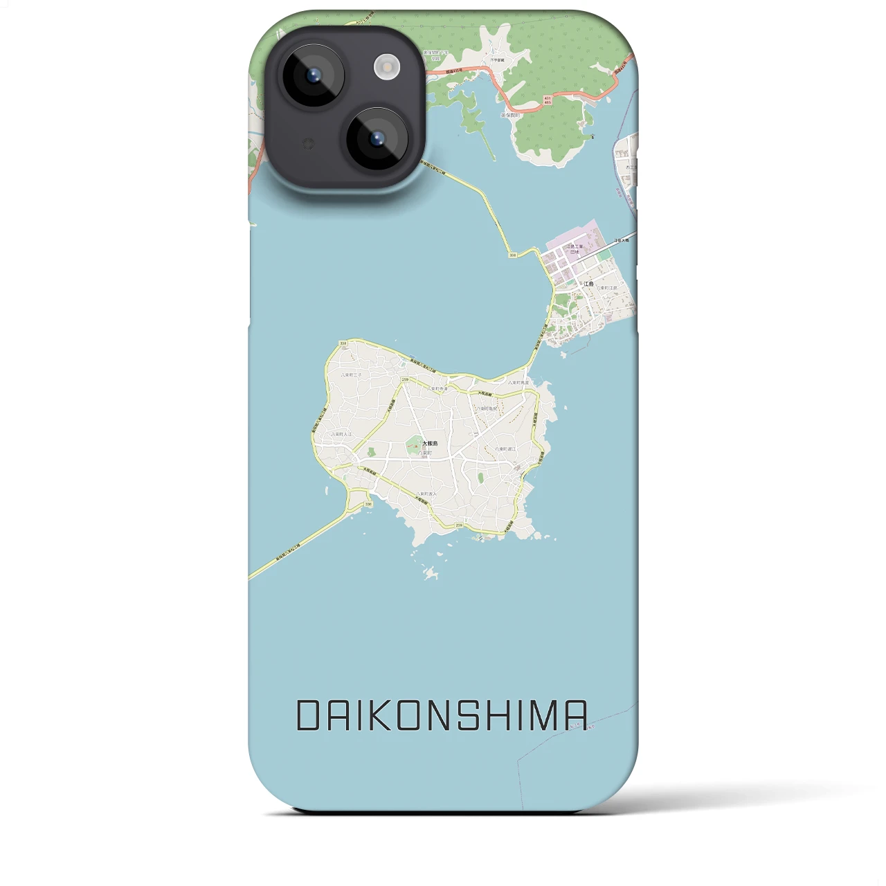 【大根島（島根県）】地図柄iPhoneケース（バックカバータイプ）