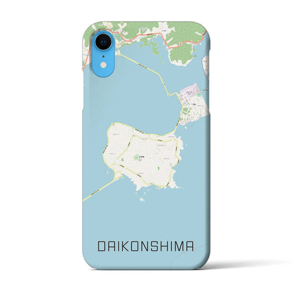 【大根島（島根県）】地図柄iPhoneケース（バックカバータイプ）