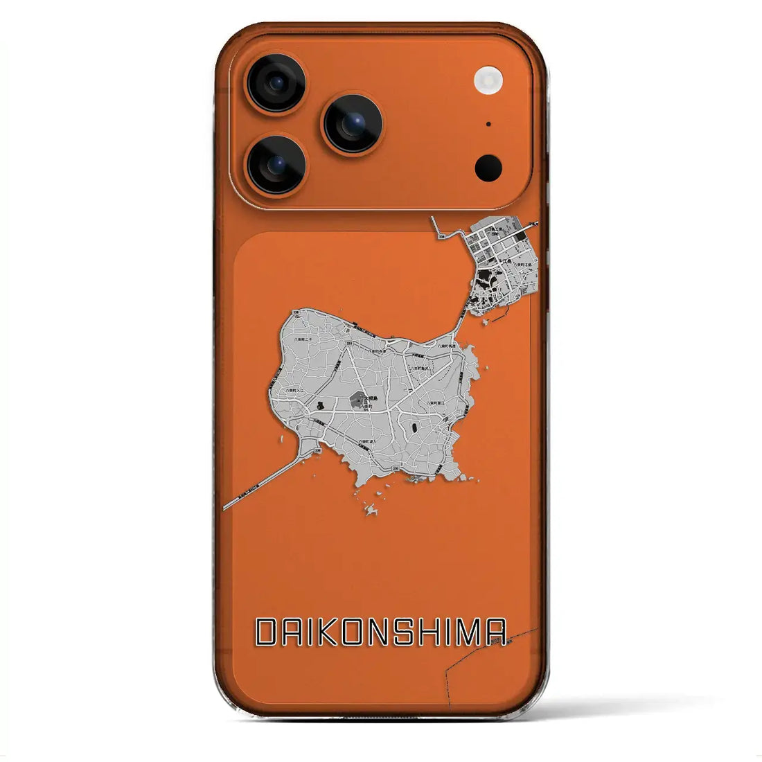 【大根島（島根県）】地図柄iPhoneケース（クリアタイプ）モノトーン・iPhone 17 Pro Max 用