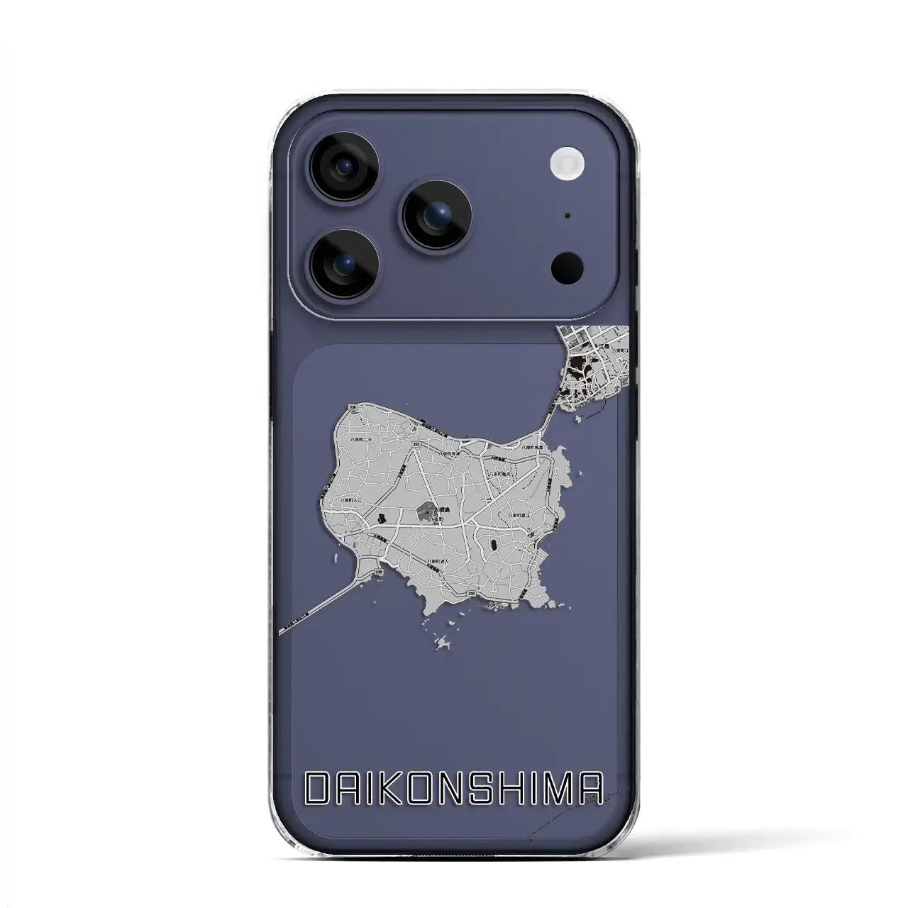 【大根島（島根県）】地図柄iPhoneケース（クリアタイプ）