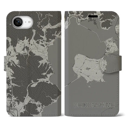 【大根島（島根県）】地図柄iPhoneケース（手帳タイプ）