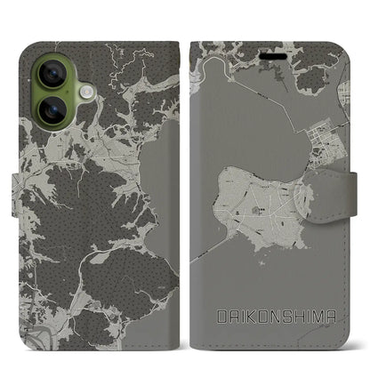 【大根島（島根県）】地図柄iPhoneケース（手帳タイプ）