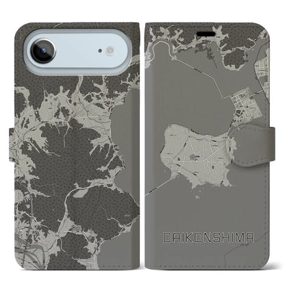 【大根島（島根県）】地図柄iPhoneケース（手帳タイプ）