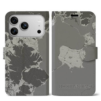 【大根島（島根県）】地図柄iPhoneケース（手帳タイプ）