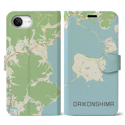 【大根島（島根県）】地図柄iPhoneケース（手帳タイプ）