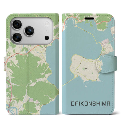 【大根島（島根県）】地図柄iPhoneケース（手帳タイプ）