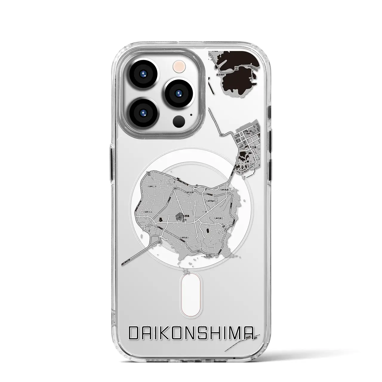 【大根島（島根県）】地図柄iPhoneケース（MagSafeタイプ）