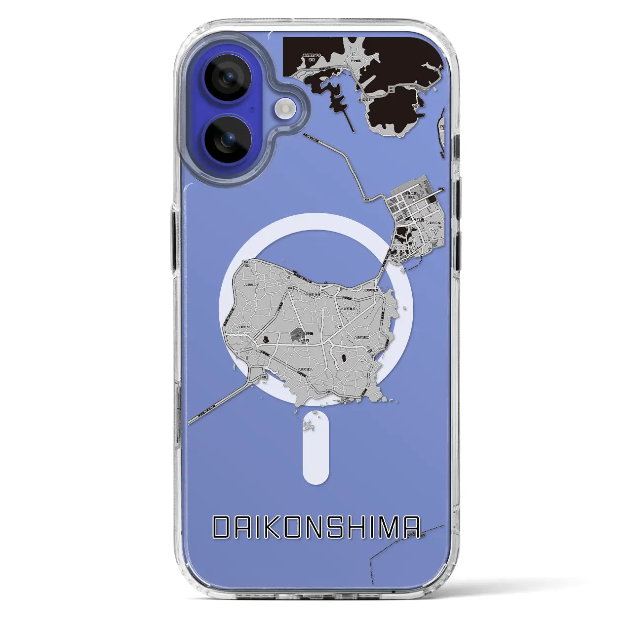 【大根島（島根県）】地図柄iPhoneケース（MagSafeタイプ）
