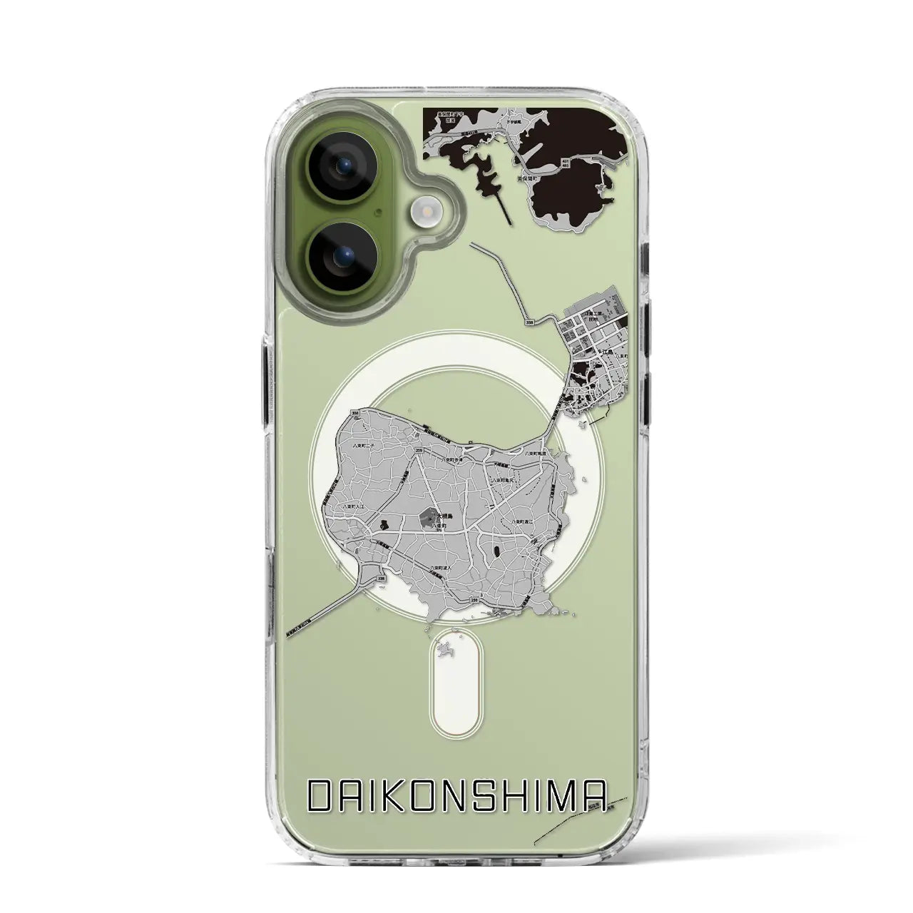 【大根島（島根県）】地図柄iPhoneケース（MagSafeタイプ）