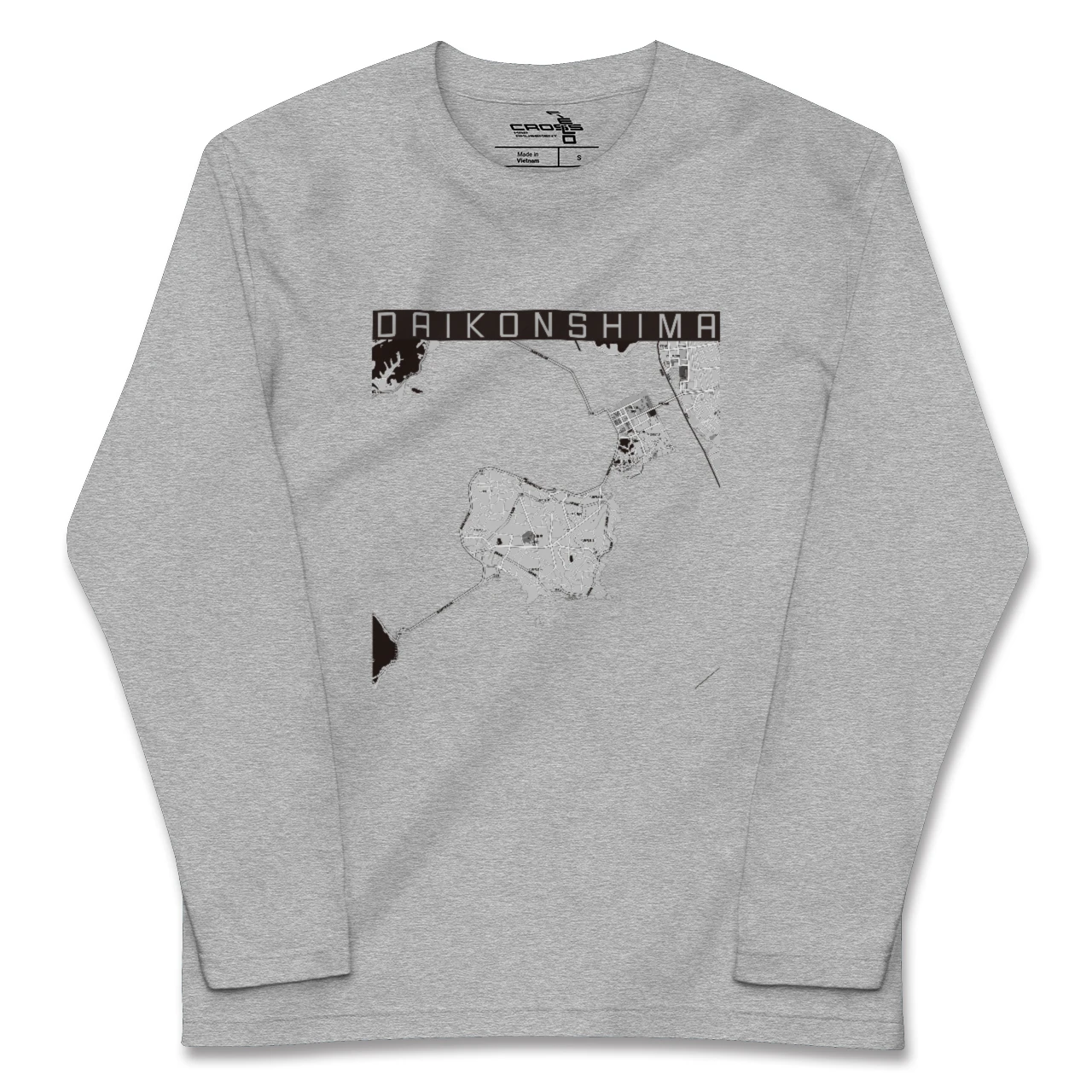 【大根島（島根県）】地図柄ロングスリーブTシャツ
