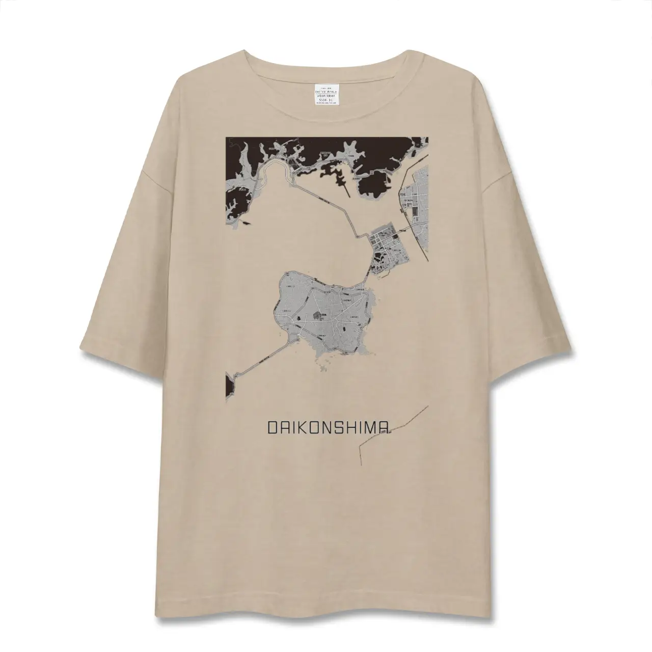 【大根島（島根県）】地図柄ビッグシルエットTシャツ